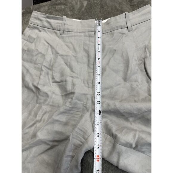 Aritzia The Effortless Linen High-waisted wide-leg linen pants Grey sz 12 - Picture 11 of 14